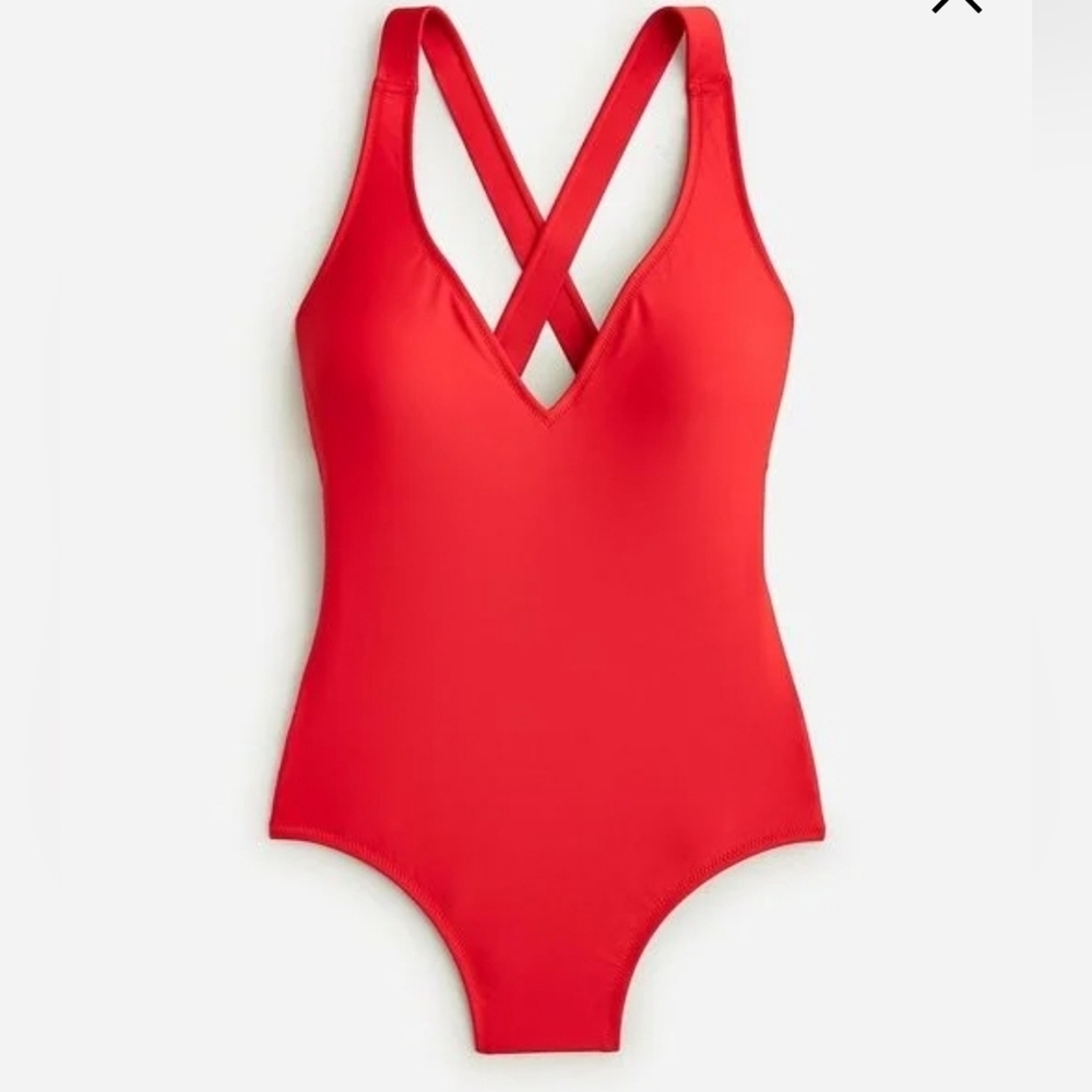 Red Cross-Back Women's Swimsuit
